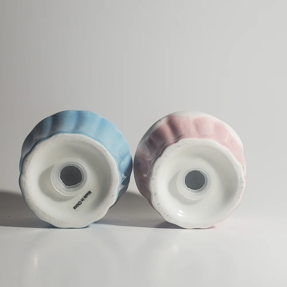 WORLD MARKET Cupcake Shaped Mini Salt and Pepper Shakers Blue White Pink